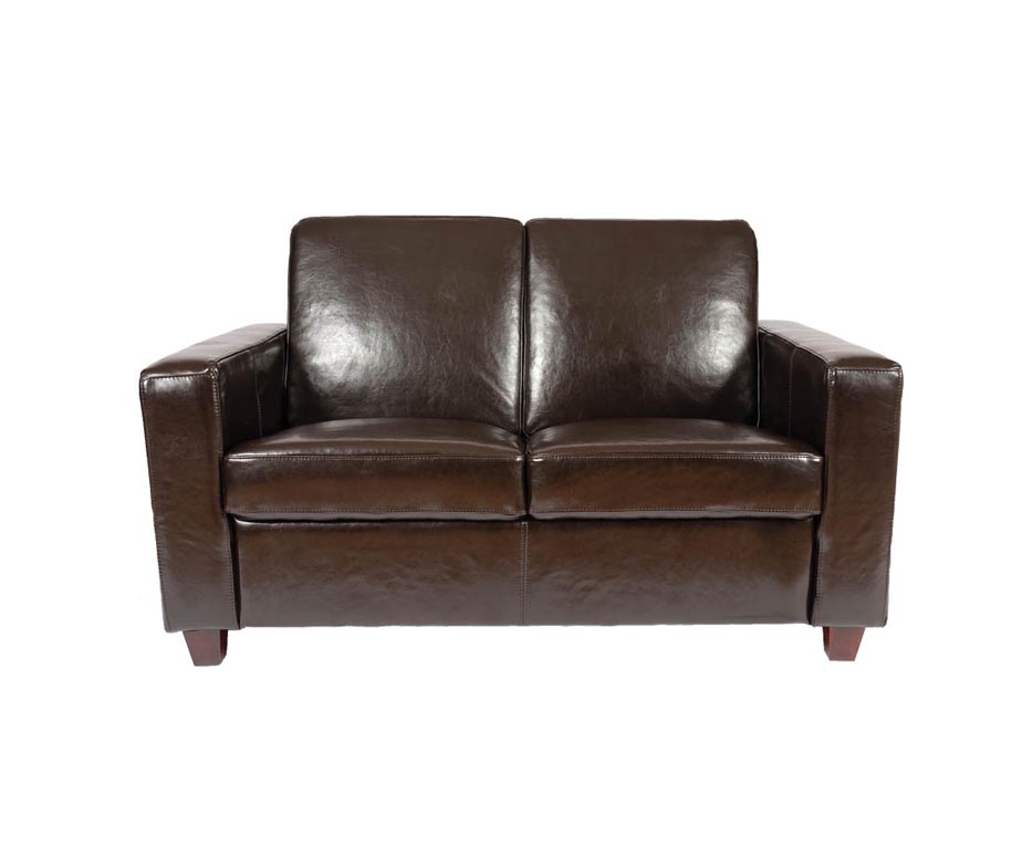 Classic 2 Seater Leather Sofa Available in Red, Black, Cream & Brown
