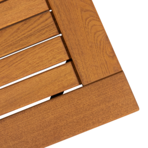 slanted detail image of the robinia table top