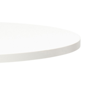 White Round MFC Table Top - Detail shot