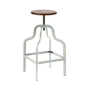 Factory High Stool Silver Finish