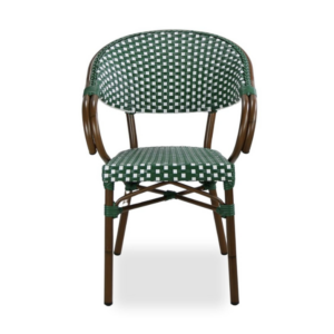 Front facing view of the Green and white Moritz Bistro Chair