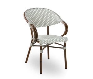 Front facing view of the Grey and white Moritz Bistro Chair