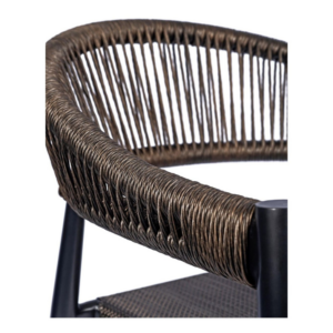 Detail image of the vienna arm chair showing the rope weave