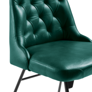 Senator Side chair in vintage teal real leather detail profile image