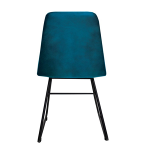 Senator Side chair in vintage teal real leather rear facing profile image