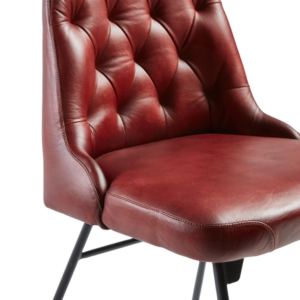 Senator Side chair in vintage red real leather front facing profile image