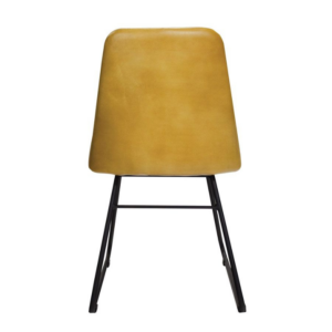 Senator Side chair in vintage gold real leather rear facing profile image