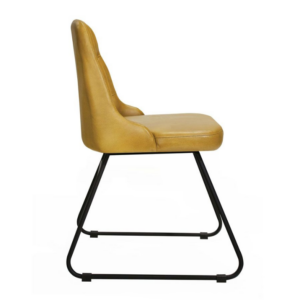 Senator Side chair in vintage gold real leather side profile image