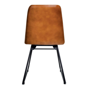 Senator Side chair in vintage brown real leather rear facing profile image