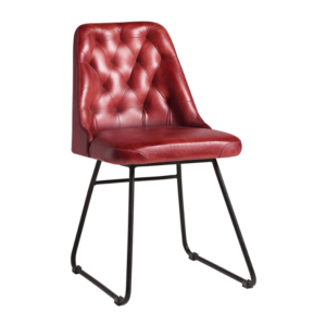 Senator Side chair in vintage real leather front profile image