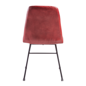 Senator Side chair in vintage red real leather rear facing profile image