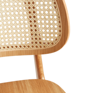Detail image of the oak cane Back Side Chair - Image showing the cane detail