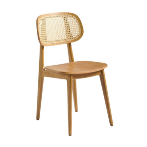 Front facing image of the cane Back Side Chair in Natural Oak finish