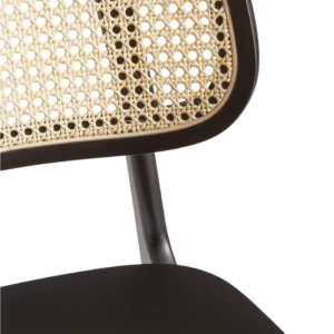 Detail image of the Black cane Back Side Chair - Image showing the cane detail