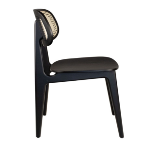 Side image of the Cane Back in black oak