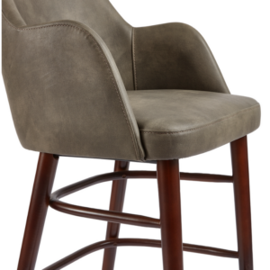 Samson Bar Chair in Grey Faux Leather - detail profile image