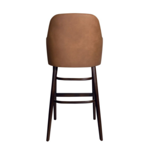 Samson Bar Chair in Tan Faux Leather - rear profile image