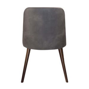Samson Side Chair in Grey Faux Leather - rear profile image