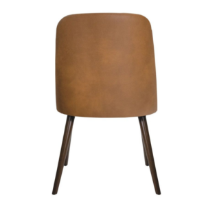 Samson Side Chair in Tan Faux Leather - rear profile image