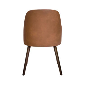 Samson Arm Chair in Tan Faux Leather - rear profile image