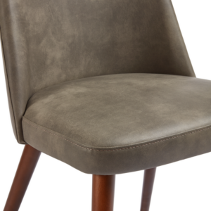 Samson Side Chair in Grey Faux Leather - detail close up image