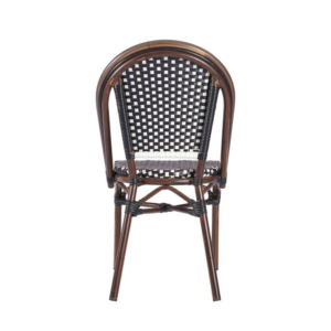 Rear image shot of the bamboo side chair in black and cream