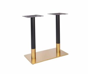 Hera Twin Ped Brass Dining Tables