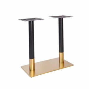 Hera Twin Ped Brass Dining Tables