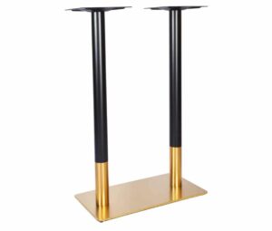 Hera Twin Ped Brass Poseur Tables