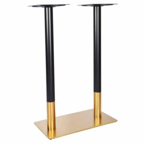 Hera Twin Ped Brass Poseur Tables