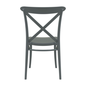 Cross back side chair in Grey - Rear profile
