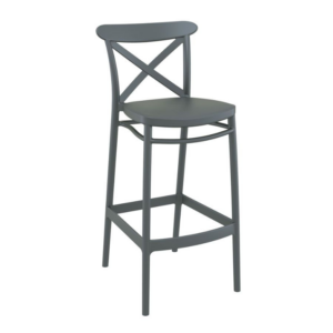Etienne Bar Chair in Grey Frontal Profile