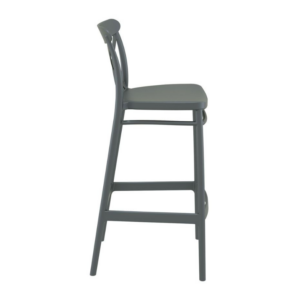 Etienne Bar Chair in Grey Side Profile