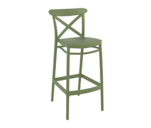 Etienne Bar Chair in Olive Front Profile