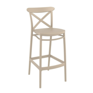 Etienne Bar Chair Taupe Front Profile