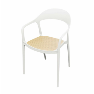 Polypropylene Outdoor Chair with faux cane seat pad