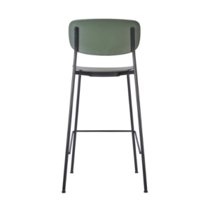 Marple Metal Bar Chair Rear Profile Image in a green shell with a black frame