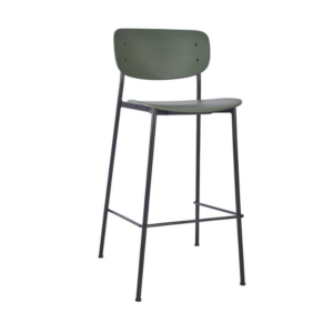 Marple Metal Bar Chair angle Profile Image in a green shell with a black frame