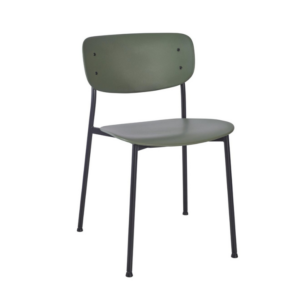 Marple Side Chair in Green with a black frame
