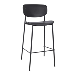 Marple Metal Bar Chair angle Profile Image in a Black shell with a black frame
