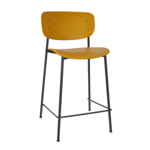 Marple Metal Bar Chair angle Profile Image in a Mustard shell with a black frame