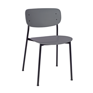 Marple Side Chair in Grey with a black frame