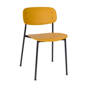 Marple Side Chair in Mustard with a black frame