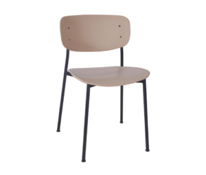 Marple Side Chair in Taupe with a black frame