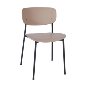 Marple Side Chair in Taupe with a black frame