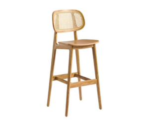 Cane Back Bar Stool showing the front angle