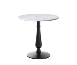 Complete Table with round white marble table top and Manor Table Base