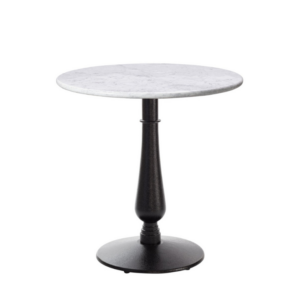 Complete Table with round white marble table top and Manor Table Base