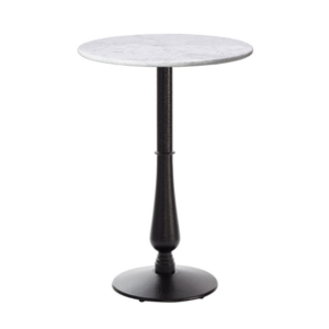 Complete Table with round white marble table top and Manor Table Base