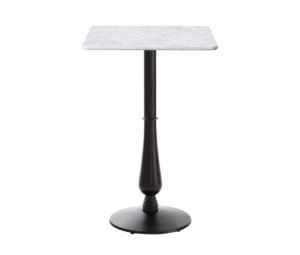 Complete Table with Square white marble table top and Manor Table Base